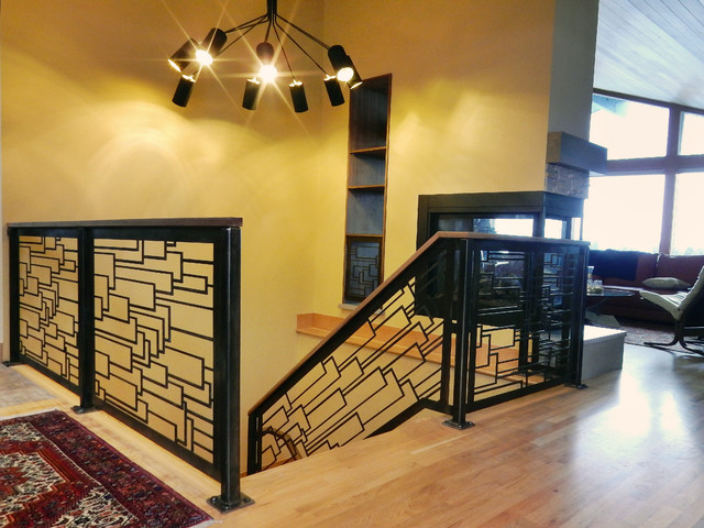 Custom Cascade Railing System contemporary-staircase