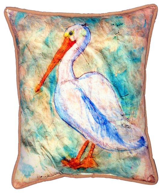 Pelican on Rice Large Indoor/Outdoor Pillow 16x20