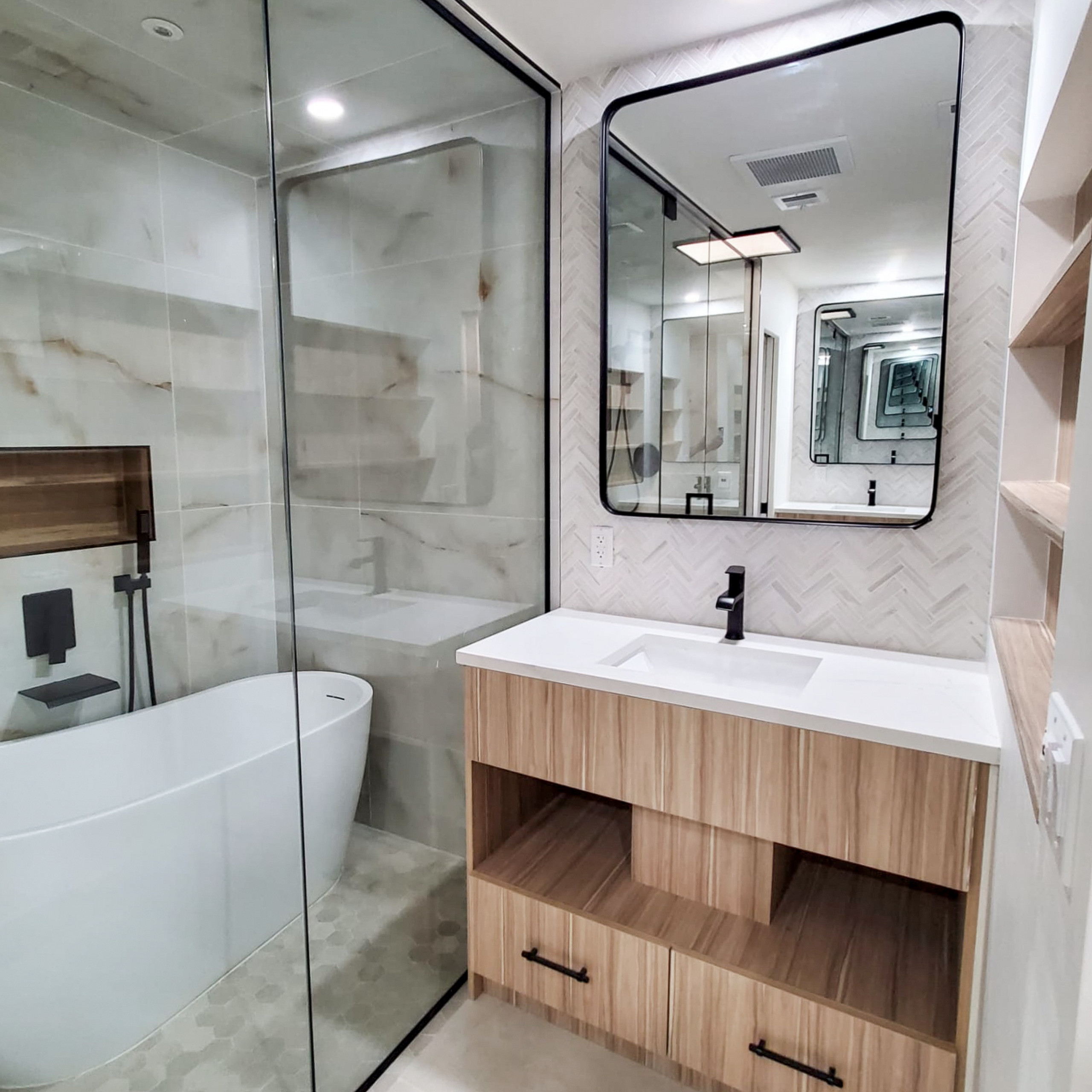 Vanity with Integrated Storage