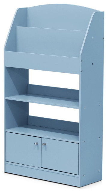 Kidkanac Magazine Bookshelf With Toy Storage Cabinet Light Blue