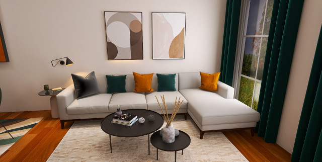 Wohnzimmer mit Essbereich retro-dagligstue