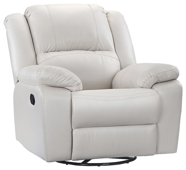 Oversize Air Leather Fabric Rocker and Swivel Recliner Contemporary