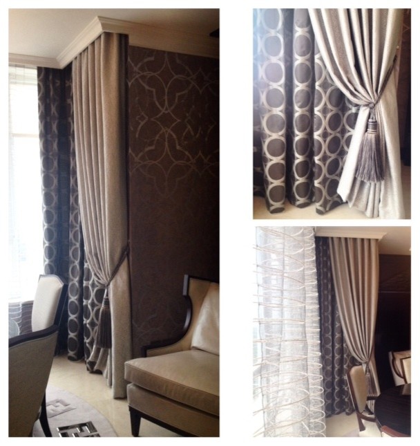 Текстильное оформления интерьера в Московской квартире.