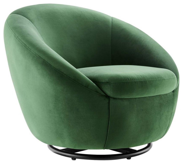Buttercup Performance Velvet Performance Velvet Swivel Chair Black