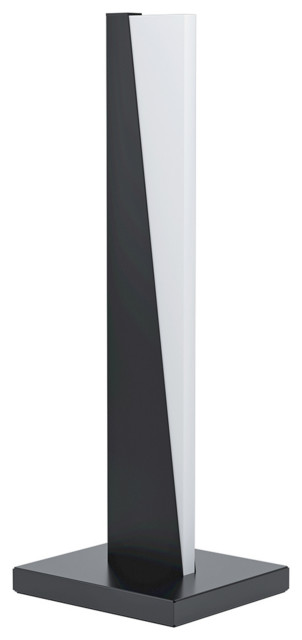 Isidro Table Lamp, 8W Integrated LED, Structured Black, White Acrylic Shade