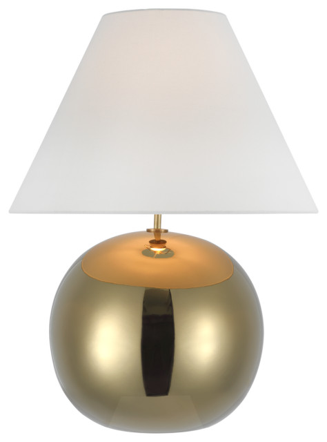 Brielle Large Table Lamp in Gold with Linen Shade