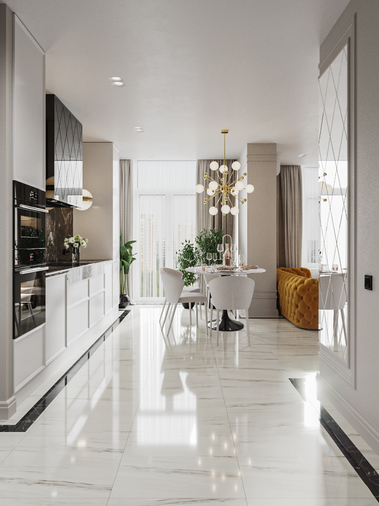 Яркий неоклассический интерьер