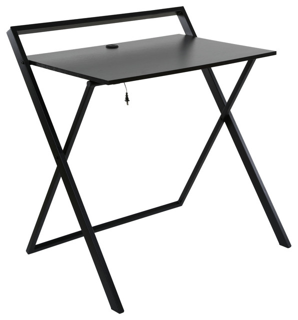Onespace Basics Folding Desk With Dual Usb Charger Contemporary