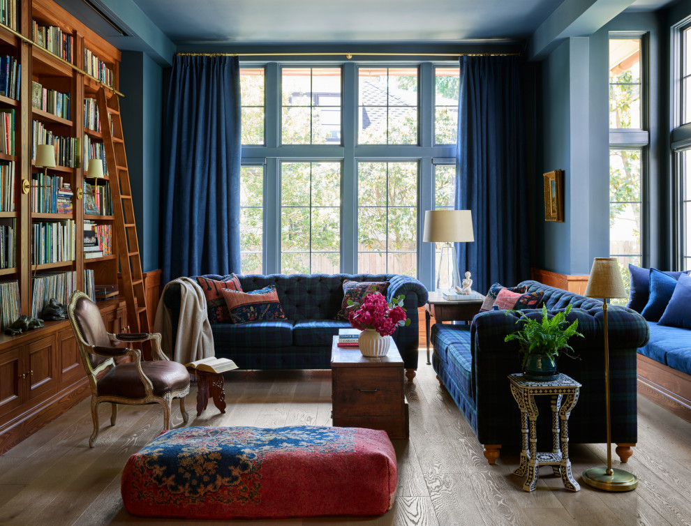 Example of a french country living room design in Atlanta