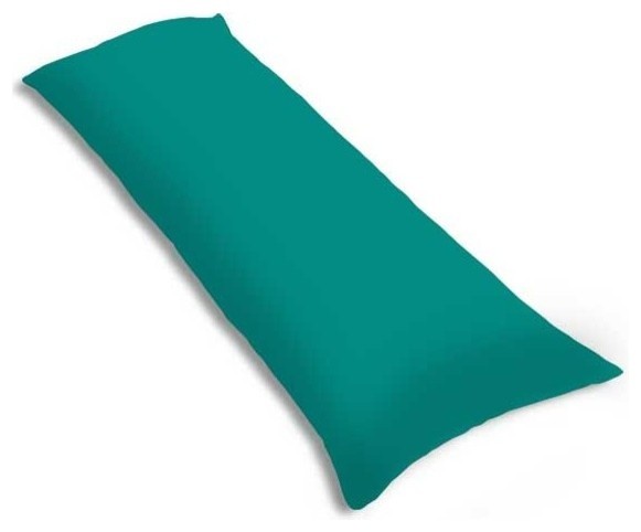 SheetWorld Butter Soft 100% Cotton Jersey Knit Body Pillow Case, Solid Teal
