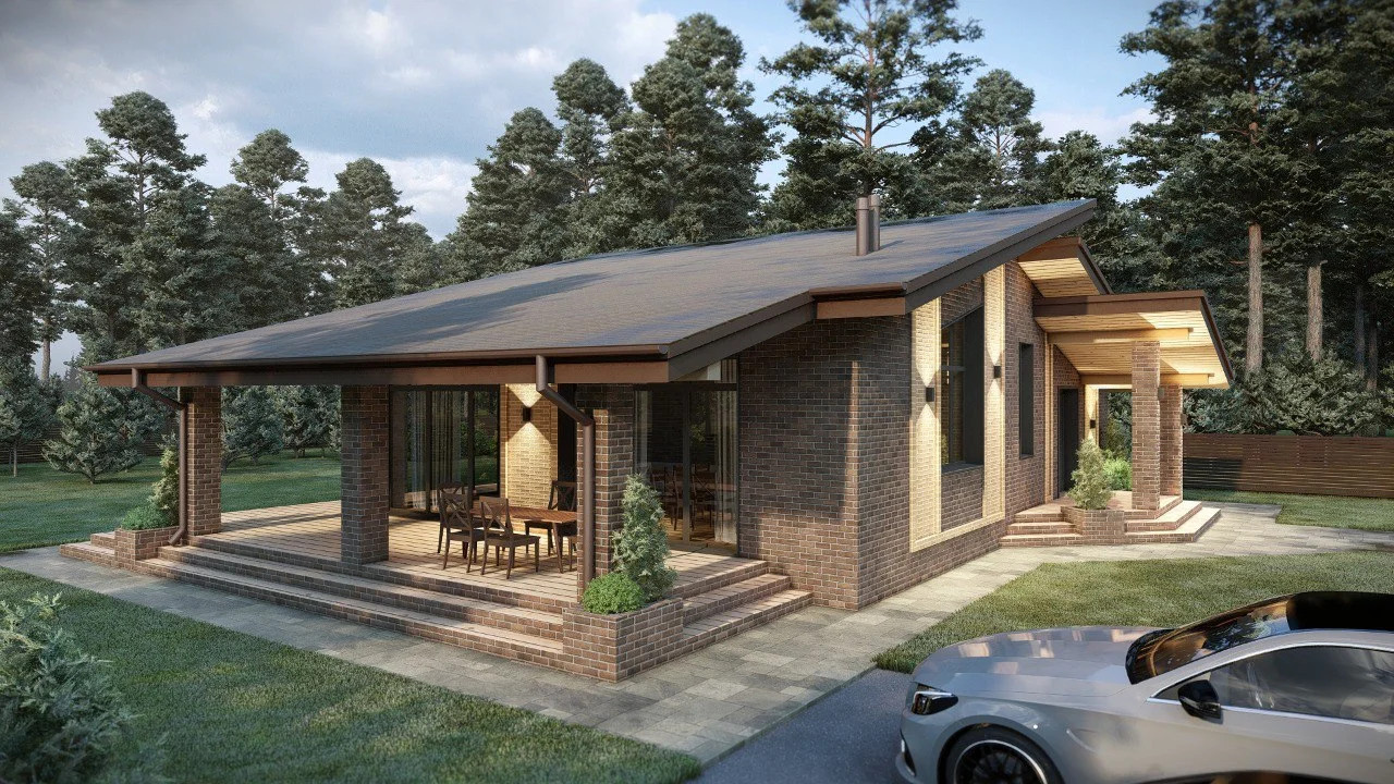 ПРОЕКТ ДОМА ИЗ КИРПИЧА 133,58М²