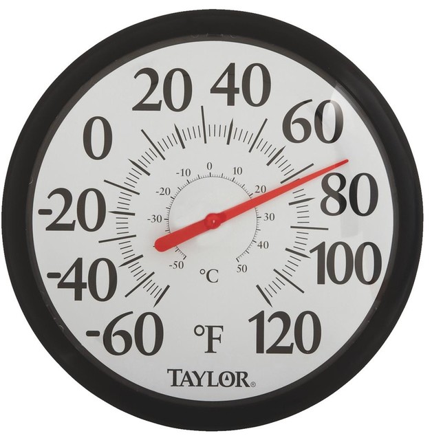 Taylor Indoor and Outdoor Dial Thermometer, 131/2" Contemporary Decorative Thermometers