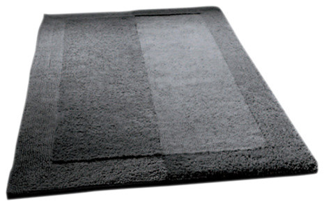 Slate Gray Thick Plush Reversible, Contemporary Bath Rugs