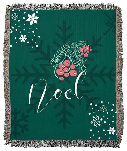 Noel Green Woven Blanket, 50x60