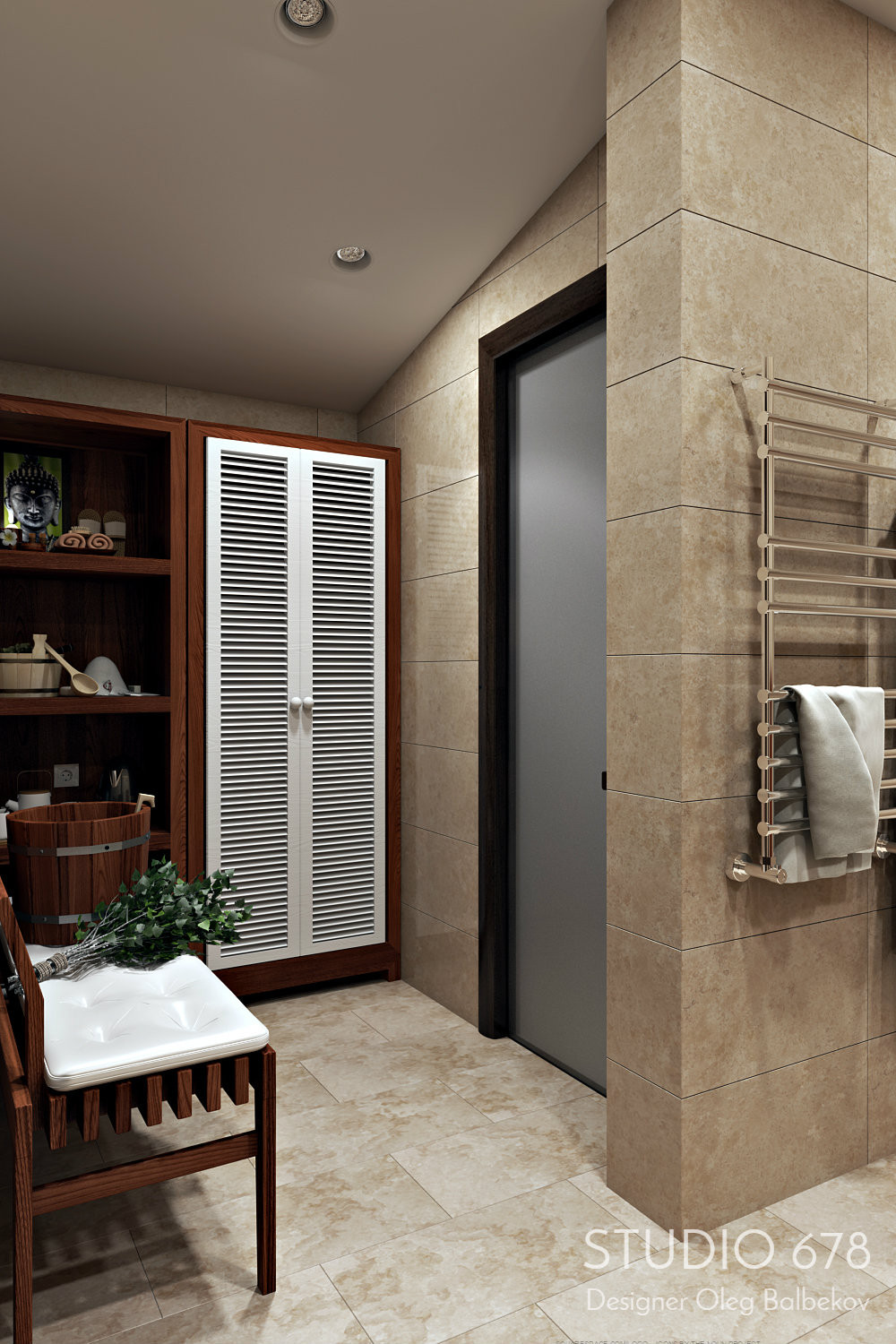 Гостиная с банной зоной