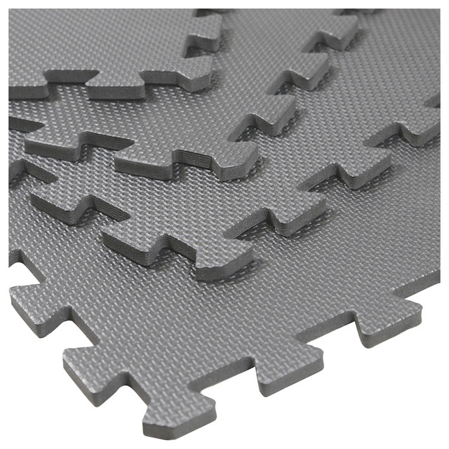 Clevr 96 Sqft Charcoal Grey Eva Foam Floor Mat Interlocking