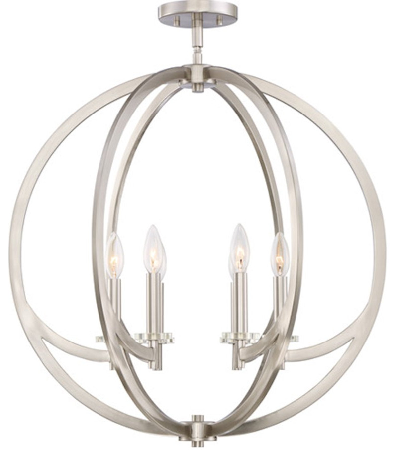 Quoizel Orion 6 Light Semi-Flush Mount, Brushed Nickel - Transitional -  Flush-mount Ceiling Lighting - by LAMPS EXPO | Houzz