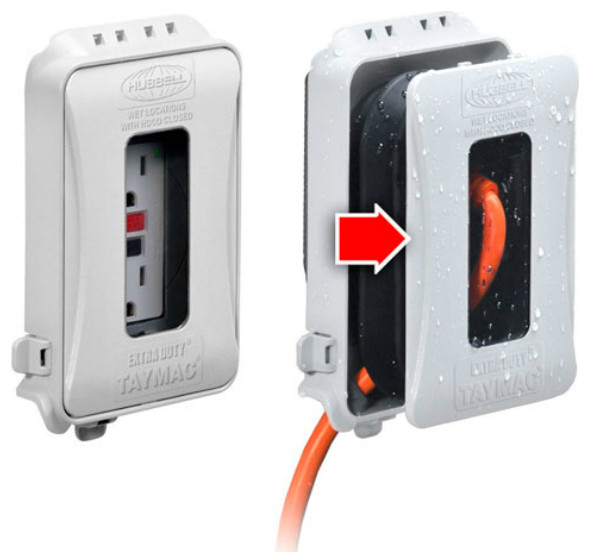 Taymac® ML500W Extra Duty® Outlet Cover, Single Gang Transitional