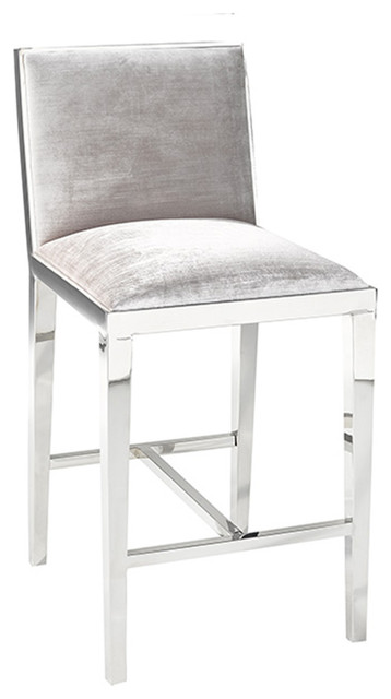 Uptown Club Mia Velvet Counter Stool Gray View In Your Room Mia Velvet Counter Stool Gray Contemporary Bar Stools And