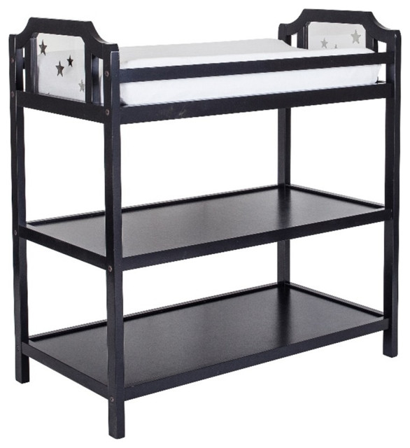 Suite Bebe Celeste Modern Wood Changing Table in Black Finish ...