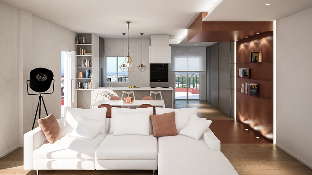 Idee - Rendering contemporary-vardagsrum