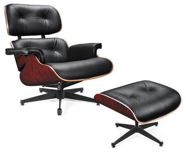 Divani Casa Moser Modern Black Leather Lounge Chair With Ottoman Divani Casa Moser Modern Black Leather Lounge Chair With Ottoman
