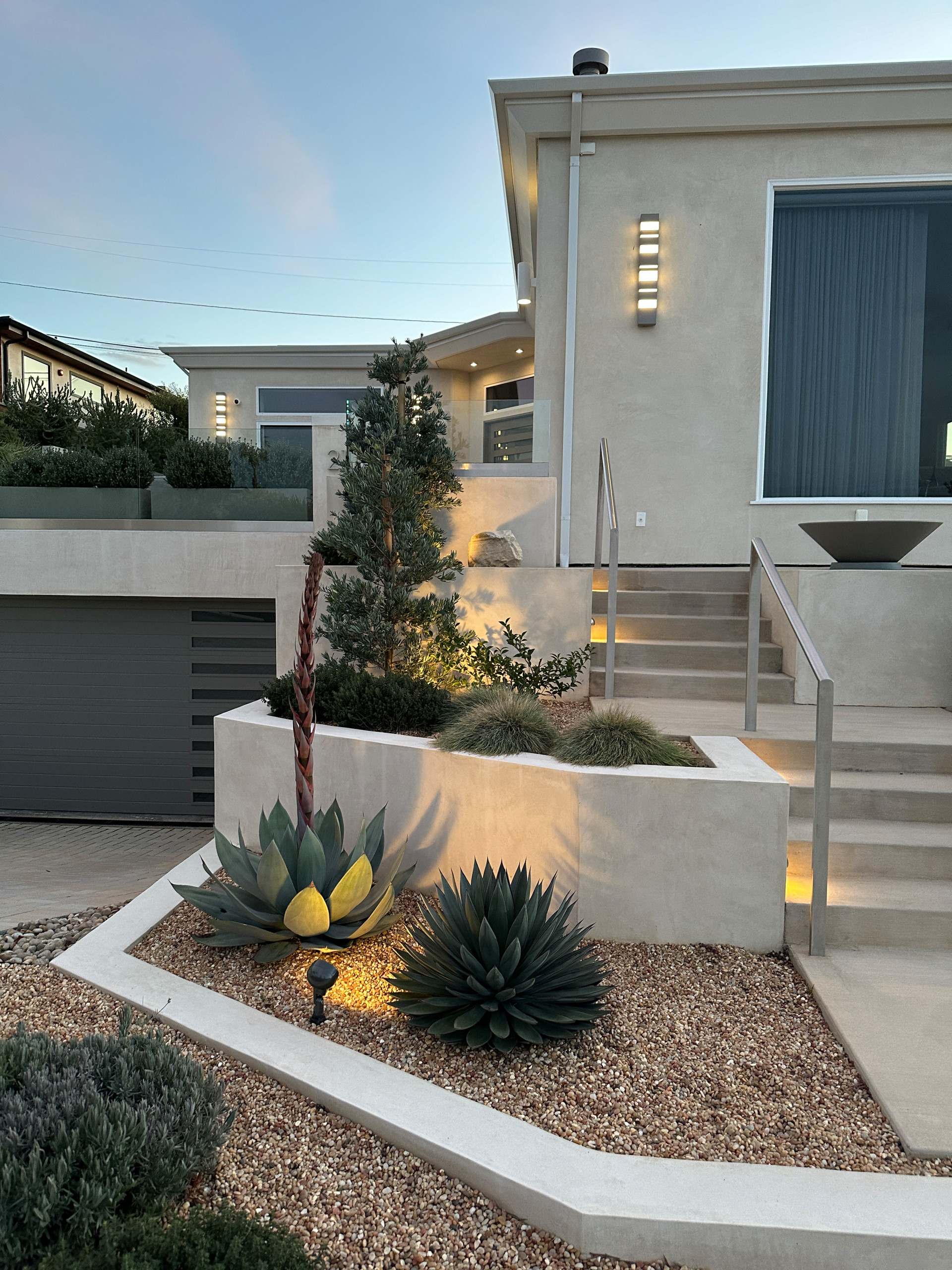 Ocean View Modern Front Yard Landscape