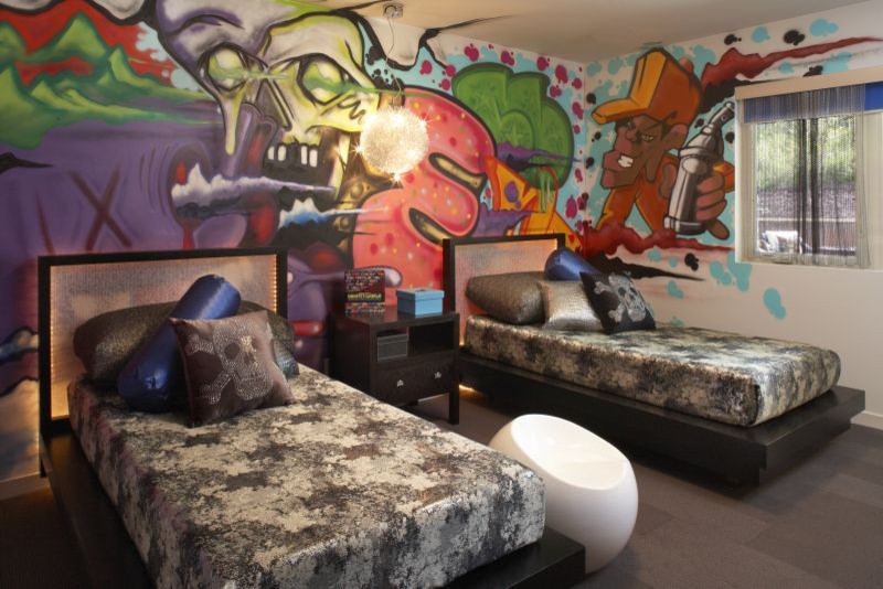 Photo of an eclectic bedroom in Minneapolis.