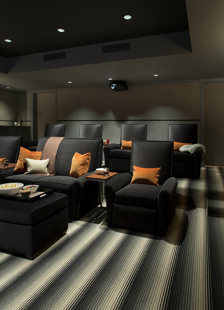 Photo of a country home theatre in Boston.