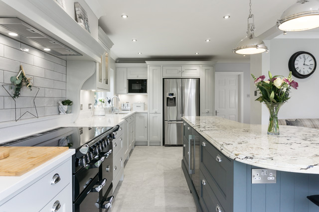 Two tone kitchen in a classic shaker style traditional-kitchen