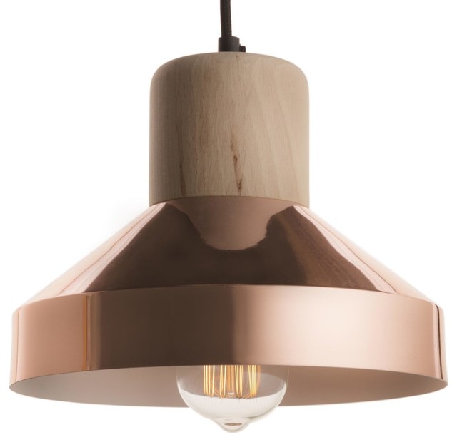 Luxe Copper Hat Thinkk Pendant Lamp, Beechwood