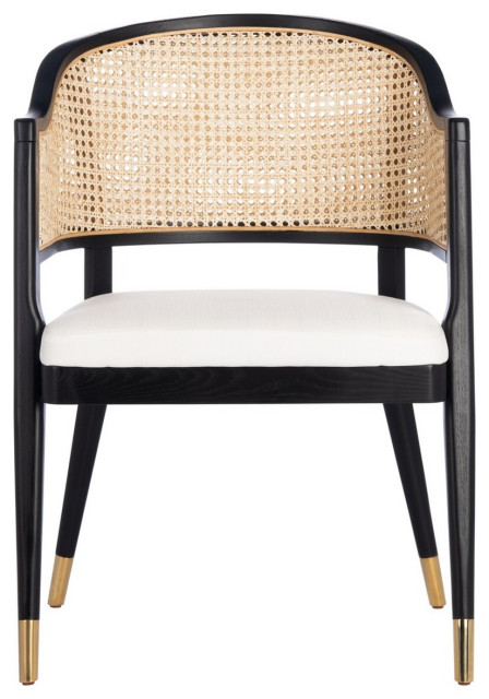 Safavieh Couture Rogue Rattan Dining Chair, Black/Natural
