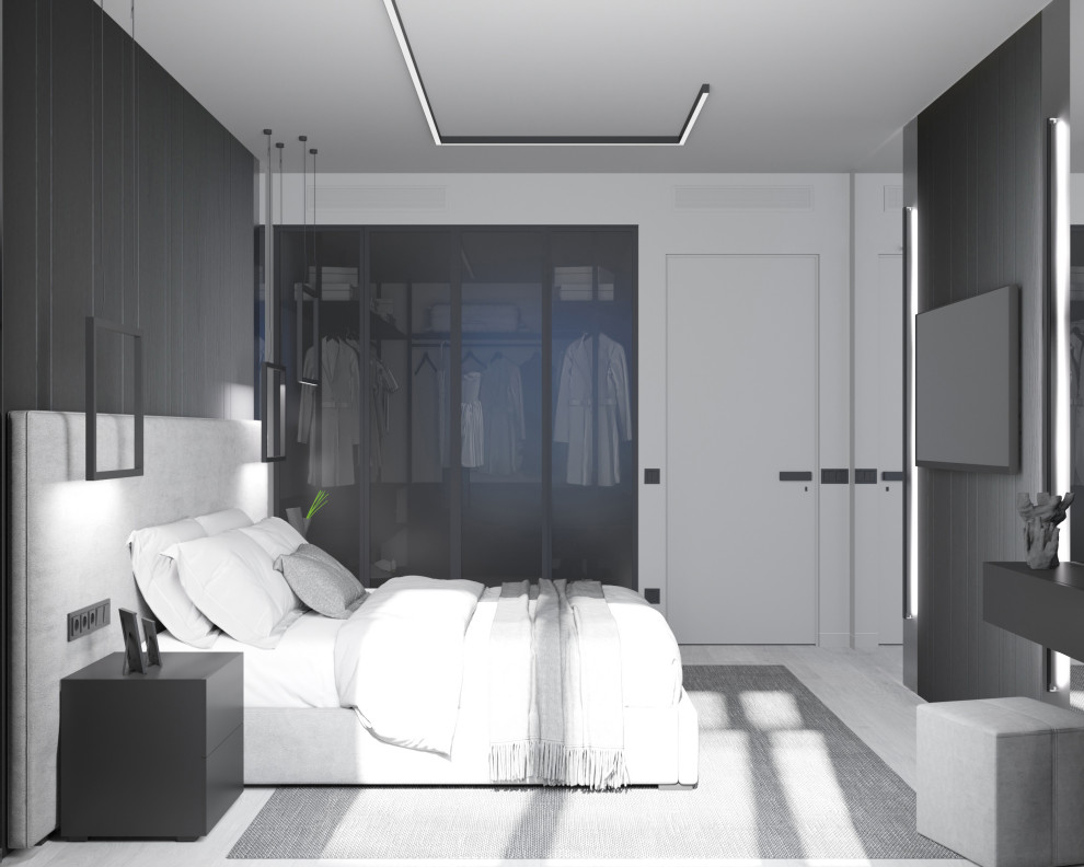 Спальня из проекта квартиры в ЖК "THE MID" 80 м2