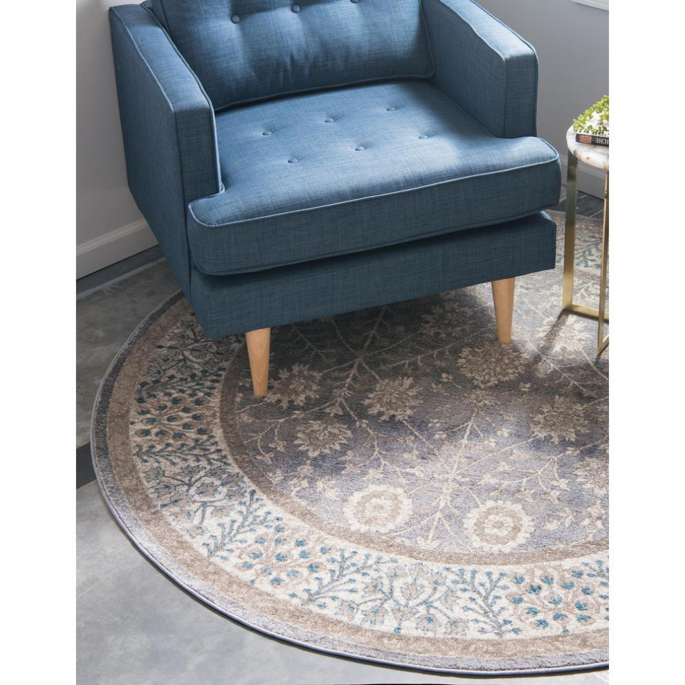 Unique Loom Gneis Salzburg Rug, 7'3x7'3 Traditional Area Rugs by