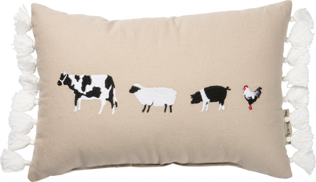 Pillow Farm Animals Farmhouse Decorative Pillows By