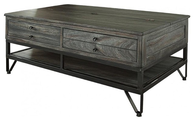 Sawyer Rustic Modern Parota Wood Coffee Table