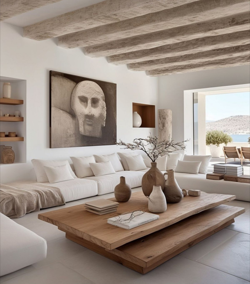 Inspiration for a mediterranean living room remodel in Philadelphia