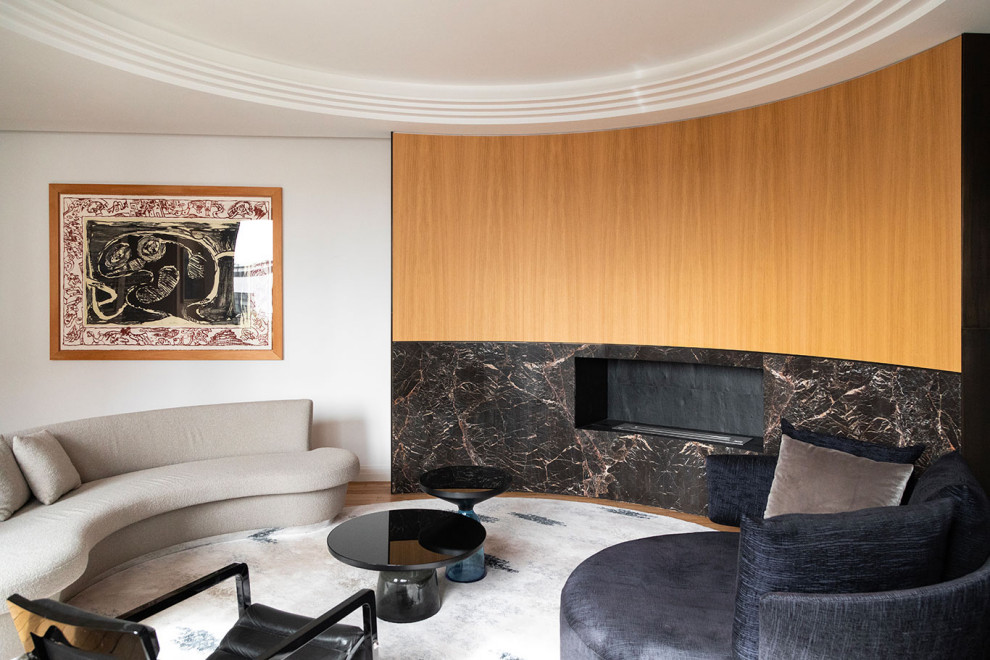 Trendy living room photo in Paris