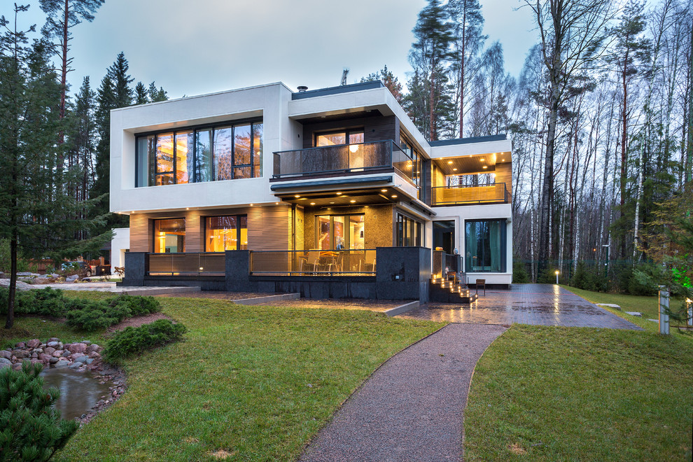 Modern house on the lake