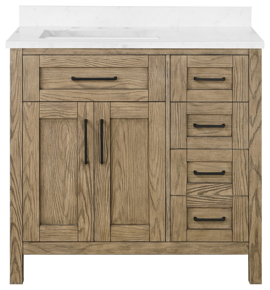 Ove Decors Tahoe VI 36" Single Sink Bathroom Vanity, Water Oak