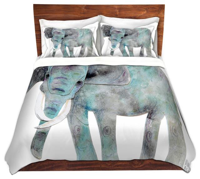 DiaNoche Duvet Covers Twill Elephant Contemporary Duvet Covers
