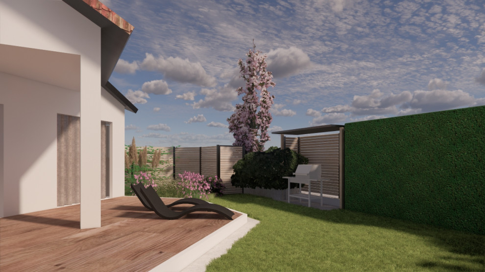 Klare Linien mit üppiger Blütenpracht