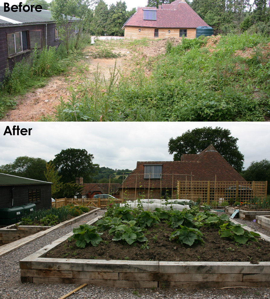 Before and after - vegetable garden