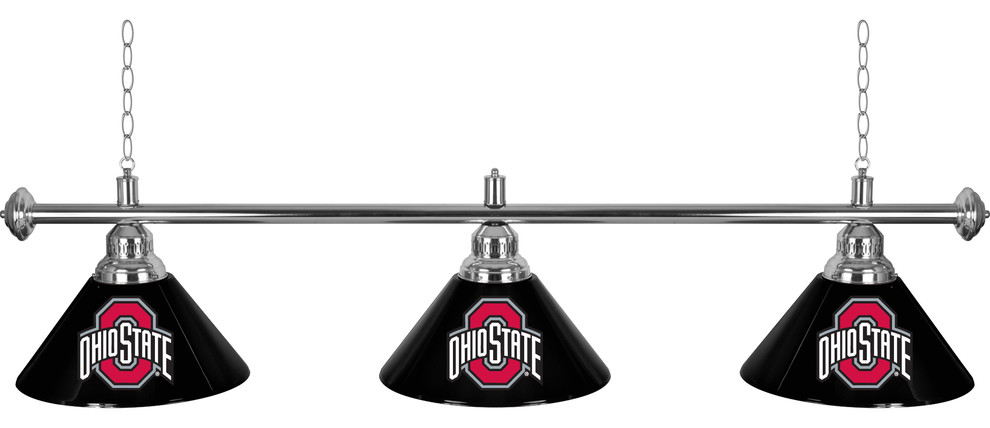 3-Shade Hanging Lamp - Ohio State University Logo Black 60-Inch Light