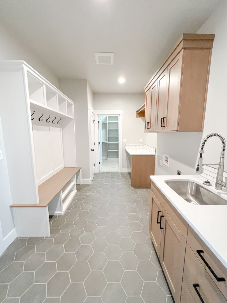 Design ideas for a transitional laundry room in Boise.