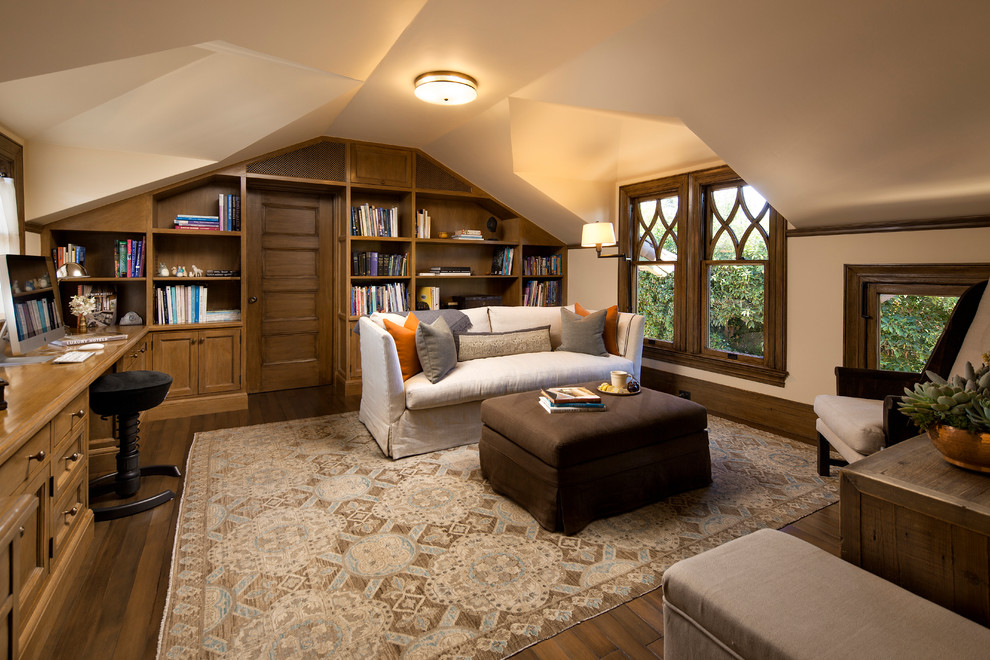 This is an example of a mediterranean home office in Santa Barbara.