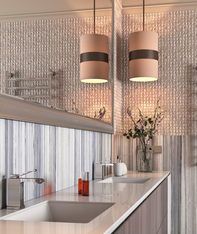 Ванная комната в светлых тонах