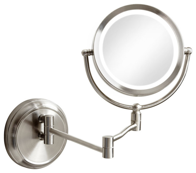 SwIng Arm Led Lighted Magnifier Mirror Transitional Makeup Mirrors