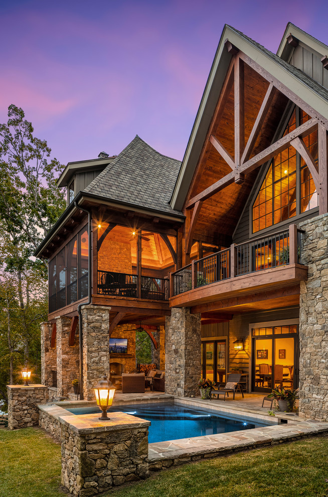 Example of a mountain style home design design in Other