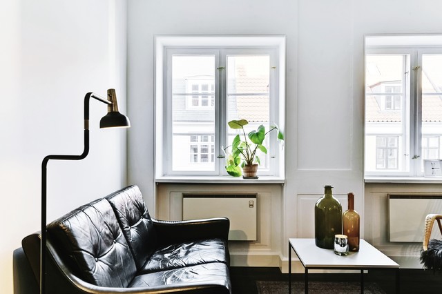 Boh&eacute;me lejlighed scandinavian-living-room